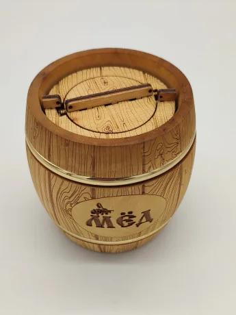 Фото Бочонок для меда Бондарь темный 0,3кг 