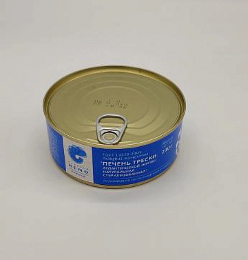 Фото Печень трески натуральная 230грамм ж/б Капитан НЕМО